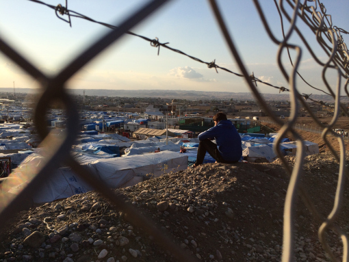 man gazes into view 